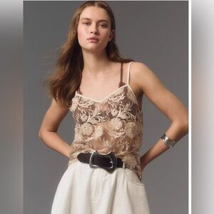 Eva Franco for Anthropologie floral appliqué cami